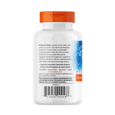 Doctors Best, Calm with Zembrin, 25 mg, 60 Veg Caps