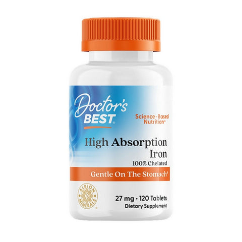 Doctors Best, High Absorption Iron, 27 Mg, 120 Tablets
