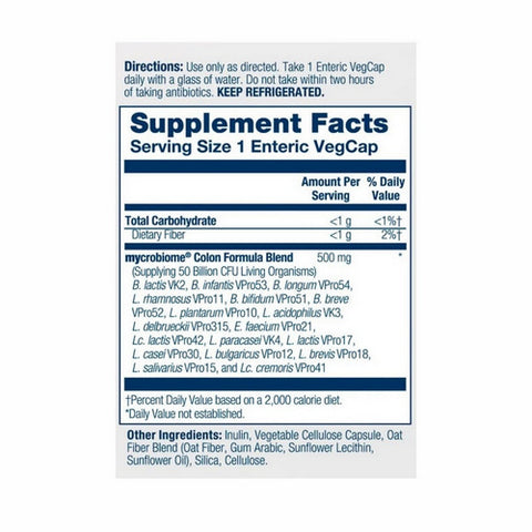 Solaray, Mycrobiome Probiotic Colon Formula, 30 Veg Caps