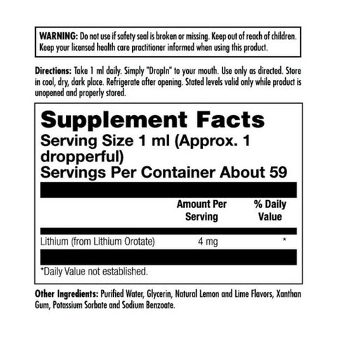 Kal, Lithium Orotate Lemon Lime, 2 oz