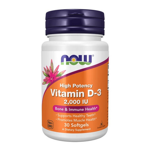 Now Foods, Vitamin D-3, 2000 IU, 30 Softgels