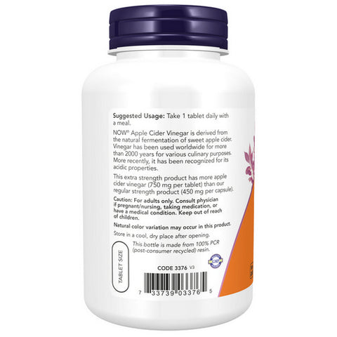 Now Foods, Apple Cider Vinegar, 750 mg, 180 Tabs