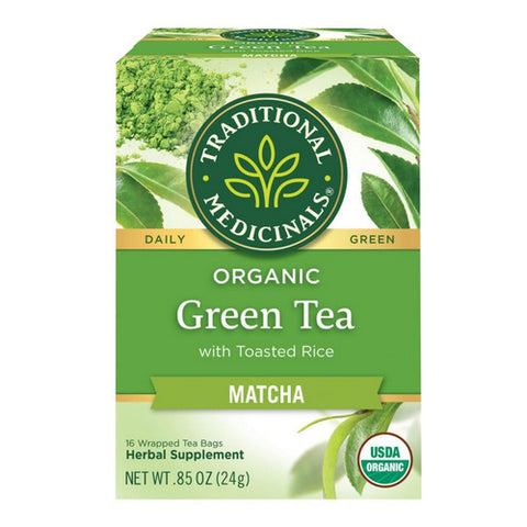 Traditional Medicinals, Organic Green Tea Matcha with Toasted Rice, 16 Bags