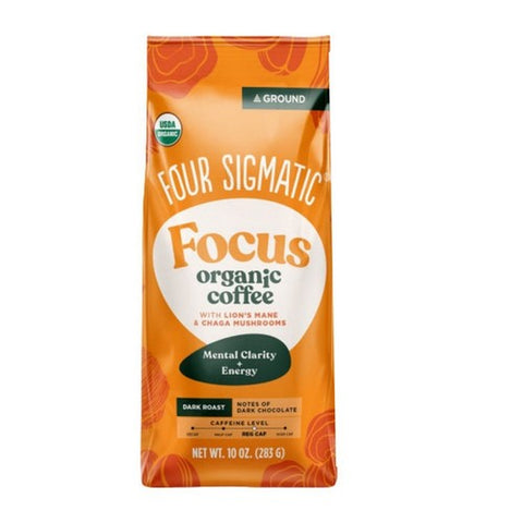 Four Sigma Foods Inc, Organic Coffee With Lion'S Mane And Chaga Mushrooms Ground Dark Roast, 12 Oz