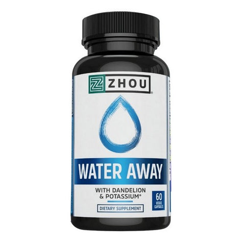 Zhou Nutrition, Water Away With Dandelion And Potassium, 60 Caps