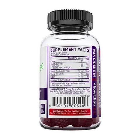 Zhou Nutrition, Elder-Mune, 60 Vegan Gummines