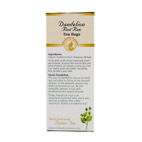 Celebration Herbals, Organic Dandelion Root Raw Tea, 24 Bags