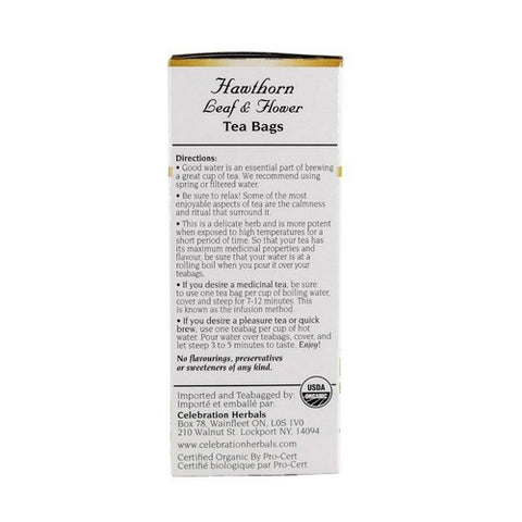 Celebration Herbals, Organic Hawthorn Leaf & Flower Tea, 24 Bags