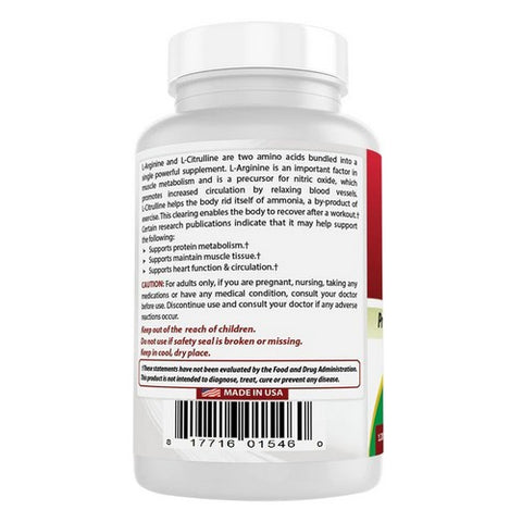 Best Naturals, L-Arginine L-Citrulline, 1000 mg, 120 Tabs