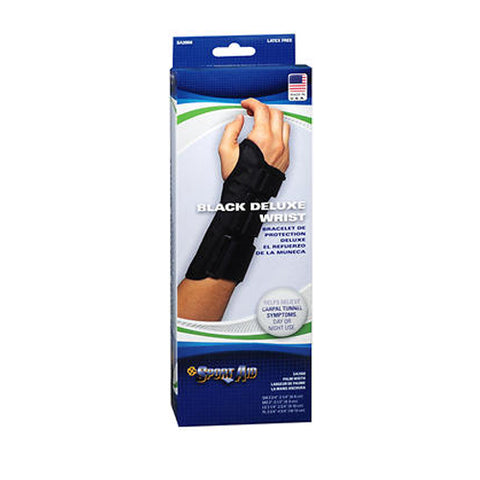 Sport Aid, Black Deluxe Wrist Large Left, 1 Each