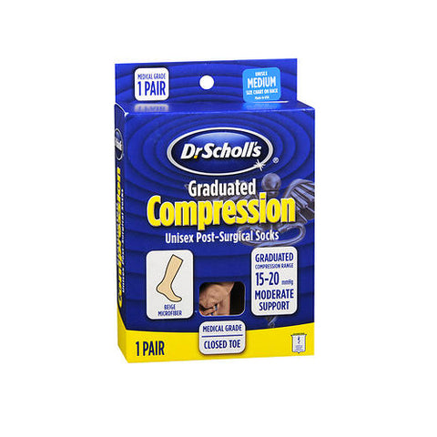 Dr. Scholls, Uni Sex Post Surgical Socks Beige, 1 Each