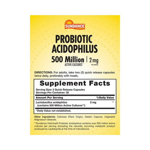 Sundance, Probiotic Acidophilus Quick Release Capsules, 60 Caps