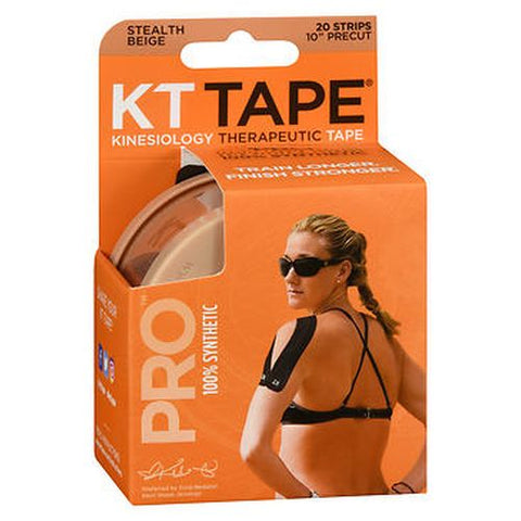 KT Tape, Kinesiology Therapeutic Tape Pro Strips Stealth Beige, 20 Each