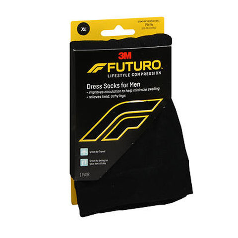 Futuro, Lifestyle Compression Dress Socks for Men Firm Black, 1 Each