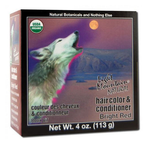 Light Mountain, Natural Hair Color And Conditioner Bright Red, Bright-Red 4 Oz
