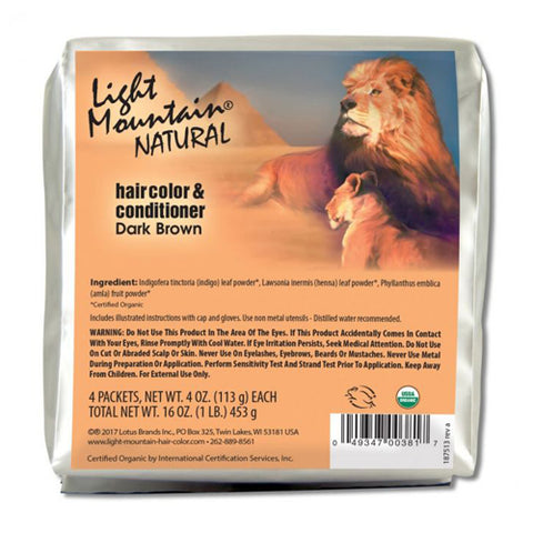 Light Mountain, Natural Hair Color And Conditioner Dark Brown, 16 Oz