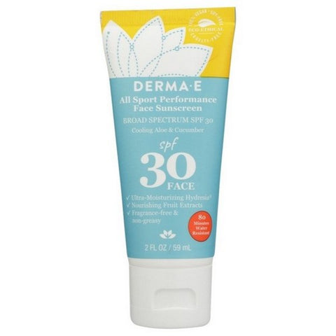 Derma e, All Sport Performance Face Sunscreen SPF 30, 2 Oz