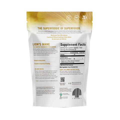 Om Mushrooms, Mushroom Superfood Lion's Mane Powder, Lion's Mane 60 Grams