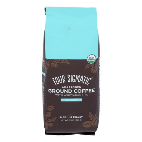 Organic Adaptogen Coffee Mix with Tulsi & Ashwagandha 12 Oz by Four Sigma Foods Inc