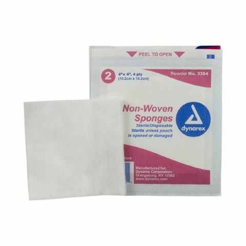 Dynarex, NonWoven Sponge Dynarex NonWoven 4-Ply 4 X 4 Inch Square Sterile, Case Of 24