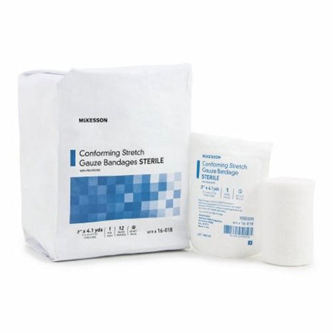McKesson, Conforming Stretch Gauze Bandages, Sterile 3 In X 4 1/10 Yard, Count of 12