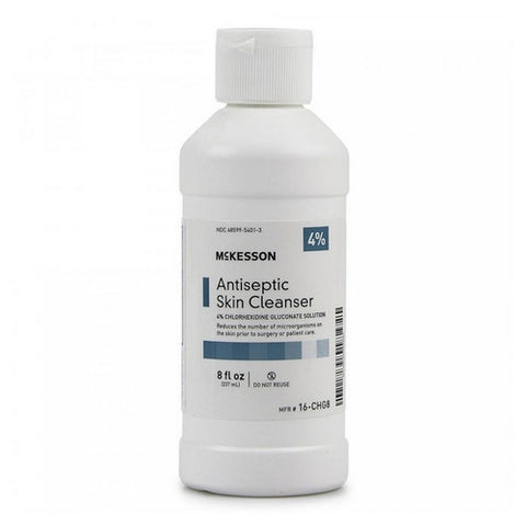 McKesson, Antiseptic Skin Cleanser McKesson 8 oz. Flip-Top Bottle 4% Strength CHG (Chlorhexidine Gluconate) /, 8 Oz