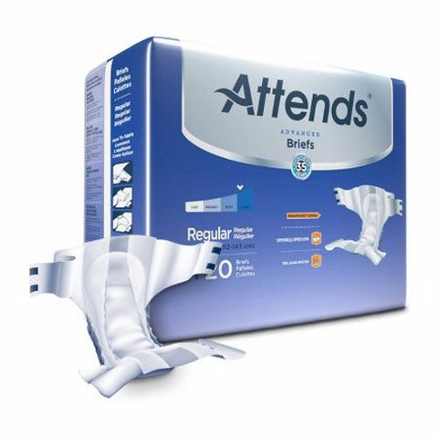 Attends, Unisex Adult Incontinence Brief Advanced Regular Disposable Heavy Absorbency, Case Of 4