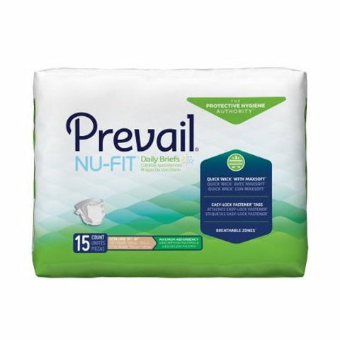 First Quality, Unisex Adult Incontinence Brief Nu-Fit X-Large Disposable Heavy Absorbency, Count of 15