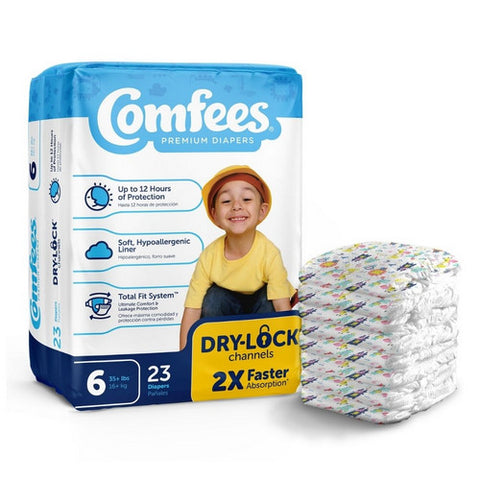 Attends, Premium Baby Diapers With Total Fit System For Boys And Girls Size 6, Case Of 4