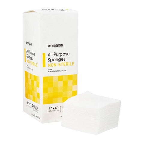 McKesson, Nonwoven Sponge 4 X 4 Inch 4-Ply NonSterile 16-607623, Case Of 20