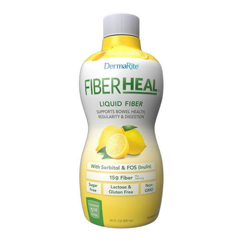 DermaRite, Oral Protein Supplement FiberHeal Lemon Twist Flavor 30 oz. Container Bottle Ready to Use, Count of 6