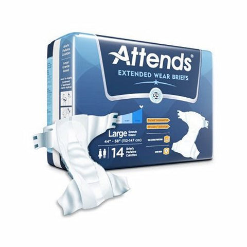 Attends, Attends Overnight Brief Unisex Adult Incontinence Large Disposable Heavy Absorbency, Case Of 4