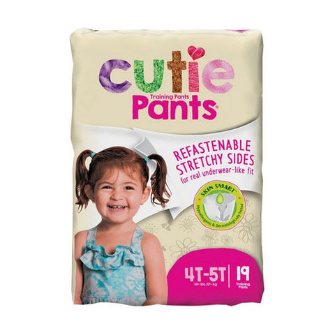 First Quality, Female Toddler Training Pants Cutie Pants Pull On with Tear Away Seams 4T to 5T Disposable Heavy Abs, Case Of 4