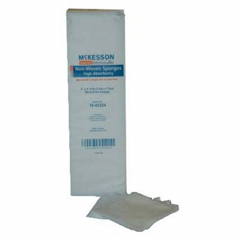 McKesson, Nonwoven Sponge 3 X 3 Inch 4-Ply NonSterile 93342000, Case Of 20