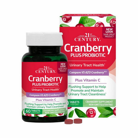 21st Century, Cranberry + Probiotic, 60 Tabs