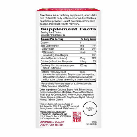 21st Century, Cranberry + Probiotic, 60 Tabs