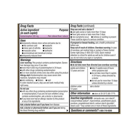 Plus Pharma, Extra Strength Pain Relief, 500 mg, 50 Caplets