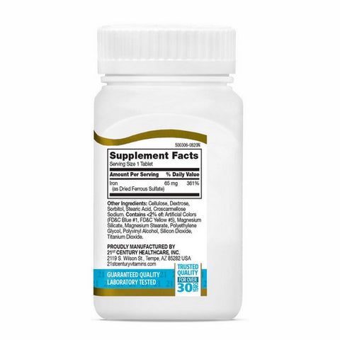21st Century, Iron Ferrous Sulfate, 325 mg, 120 Tabs
