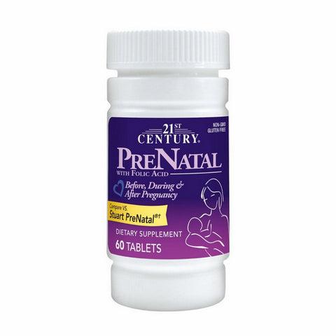 21st Century, Prenatal With Folic Acid, 60 Tabs