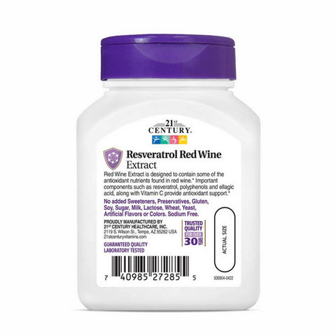 21st Century, Resveratrol Red Wine Extract, 90 Tabs