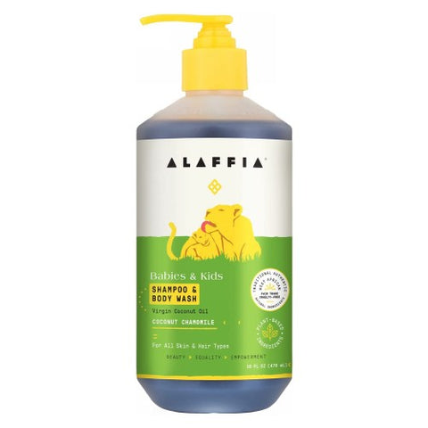 Alaffia, Shampoo & Body Wash Coconut & Chamomile, 16 Oz