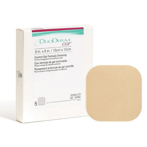 Convatec, Hydrocolloid Dressing Foam Backing 6 X 6 Inch Square 187661, Box Of 5