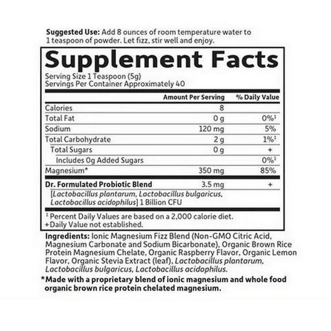 Garden of Life, Dr. Formulated Magnesium Powder, Raspberry Lemon, 7 Oz