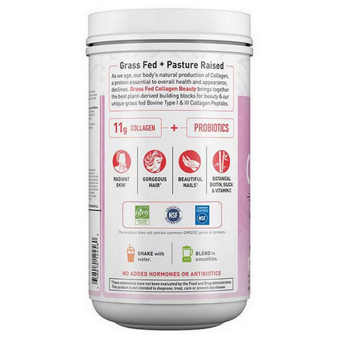 Garden of Life, Grass Fed Collagen Beauty Powder, Strawberry Lemonade, 9.52 Oz