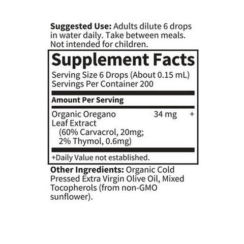 Garden of Life, Organics Oil of Oregano Drops, 1 Oz