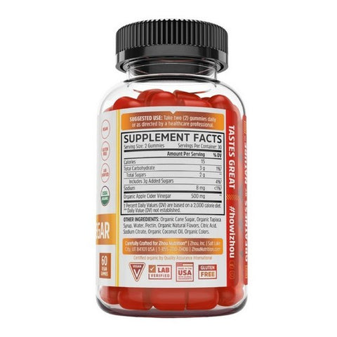 Zhou Nutrition, Apple Cider Vinegar Gummies, 60 Count