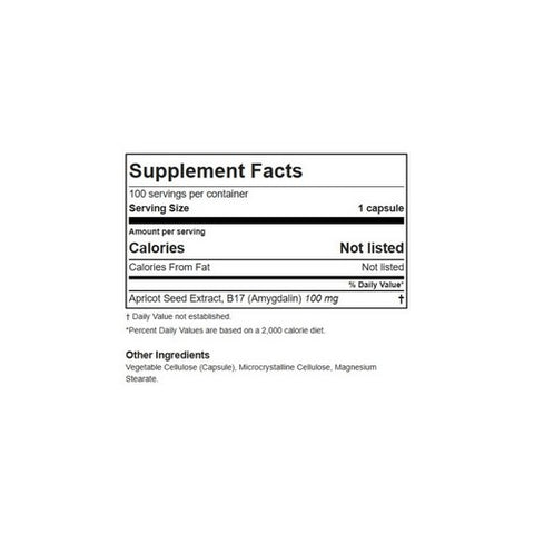 Apricot Power, B17 Amygdalin, 100 mg, 100 Caps