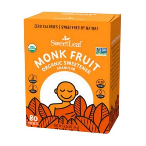 Sweetleaf Stevia, Monk Fruit Organic Sweetener Granular, 80 Count