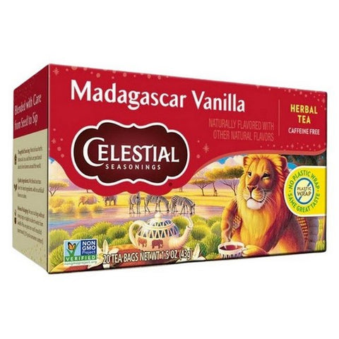 Celestial Seasonings, Red Tea Caffeine Free Madagascar Vanilla, 20 Bags(Case Of 6)