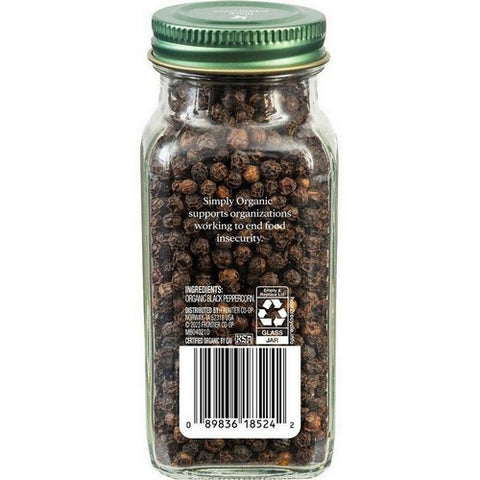 Simply Organic, Organic Whole Black Peppercorns, 2.65 Oz